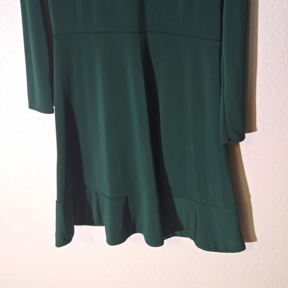 Ann Taylor Womens Kelly Green Ruffle Trim Flounce Hem Shift Dress Size 8P - Picture 6 of 8